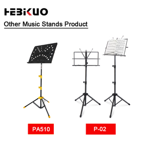 Pupitre de musique portable noir HEBIKUO P-06, réglable en hauteur, détachable, pupitre de musique professionnel pour les performances - Product Image 5