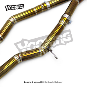 YD Gold Titanium Valvetronic Catback pour <span class=keywords><strong>Toyota</strong></span> <span class=keywords><strong>SUPRA</strong></span> A90/A91 <span class=keywords><strong>MK4</strong></span>/MK5 3.0T 2019-2024 Système d'échappement avec système de télécommande - Product Image 4