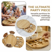 Ensemble de planches à charcuterie, grand plateau à fromage en bambou naturel avec accessoires - Idéal pour un cadeau de maison neuve