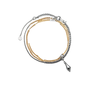 Bracelet à maillons fins en acier inoxydable 316L avec placage or PVD, design pendentif Alien durable et résistant - Product Image 2