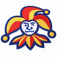 Tissu sergé brodé de logo de dessin animé personnalisé en gros patchs de grande taille avec fer à repasser sur le support
