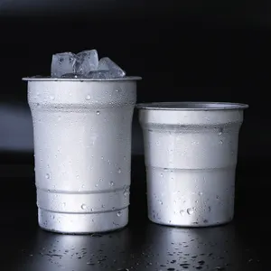 바용 9 온스 16 온스 20 온스 알루미늄 차가운 음료 냉기 컵 재활용 일회용 알루미늄 맥주 칵테일 컵