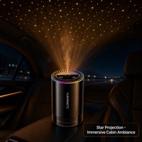 Diffuseur d'arômes pour voiture, désodorisant en métal, projection d'étoiles, lumière RGB, démarrage automatique à une touche, S pour l'intérieur du véhicule