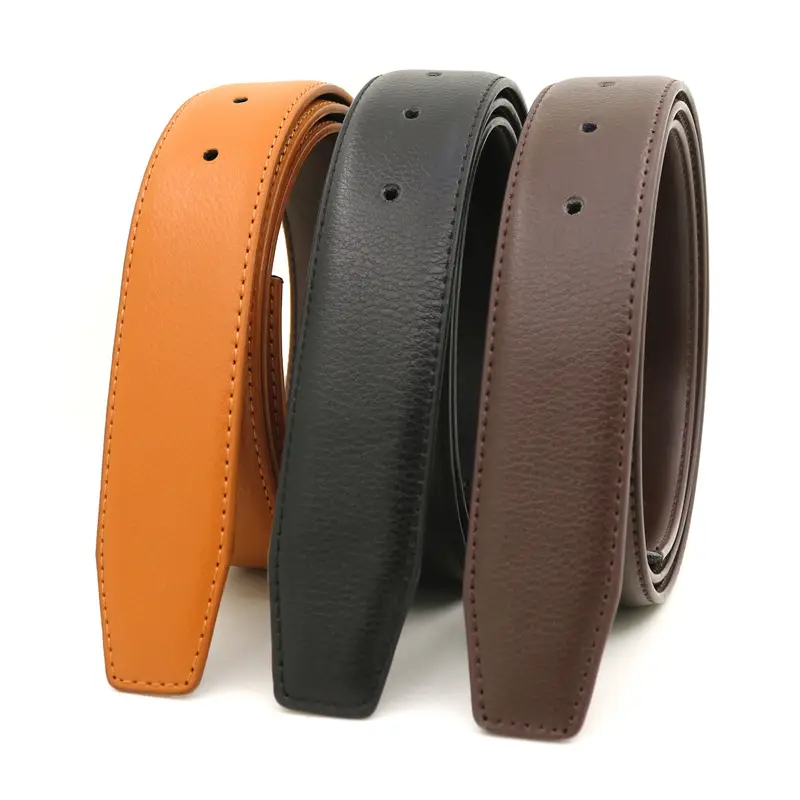 Lqbelt Lederen Riem Met Gaten Mannen Pin Plaat Gesp Riem Zonder Gespen Riem Lint Fabriek