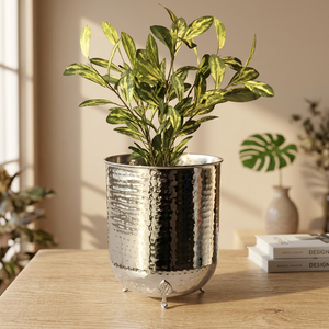 Silver <b>planter</b> for garden decoration table decor living room wedding decorations Christmas Gift - Indian Home Crafts - Product Image 3