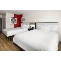 Vente en gros de meubles d'hôtel Ramada Inn Vente directe d'usine Meubles de chambre à coucher en bois massif pour hôtel à guichet unique