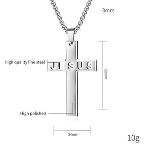<span class=keywords><strong>Collier</strong></span> pendentif <span class=keywords><strong>croix</strong></span> de Jésus en acier inoxydable tendance personnalisé en gros YK, plaqué <span class=keywords><strong>or</strong></span>, bijoux religieux chrétiens pour hommes - Product Image 5