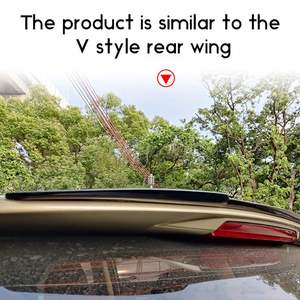 สปอยเลอร์หลังคาอเนกประสงค์ขนาด 115 ซม. สติ๊กเกอร์ติดรถยนต์ คาร์บอนไฟเบอร์ สปอยเลอร์ท้ายรถ สปอยเลอร์หลังคาทรง V แบบ DIY สำหรับตกแต่ง - Product Image 4