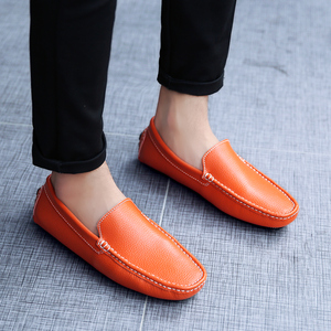 Mocassins de conduite décontractés pour hommes en cuir véritable souple, grandes tailles 38-47, cinq couleurs disponibles, chaussures habillées - Product Image 3
