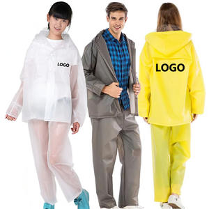 Mode personnalisé EVA matériel adulte combinaison de <span class=keywords><strong>pluie</strong></span> imperméable respirant protection à capuche veste de <span class=keywords><strong>pluie</strong></span> et <span class=keywords><strong>pantalon</strong></span> pour unisexe - Product Image 1