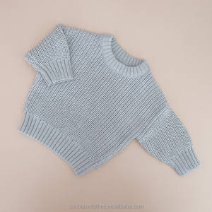 INS 사용자 정의 청키 100% 면 니트 대형 유아 성별 중립 아기 어린이 풀오버 얼룩 스웨터 - Product Image 6