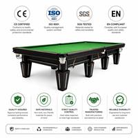 Table de billard professionnelle de luxe pour hôtel, club et salle de tournoi, 12 pieds, bois massif, accents dorés, plateau en ardoise, certifiée ISO