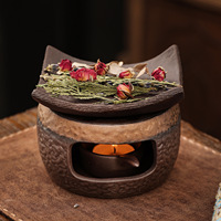 Base chauffante isolante rétro semi-artisanale en céramique pour bougies et diffuseurs, idéale pour le thé, l'aromathérapie, la cuisson et la friture.