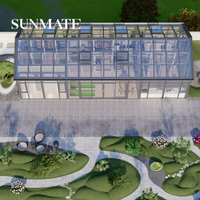 Véranda en aluminium, jardin d'hiver en verre, serre, solarium, toit de terrasse, isolation thermique extérieure, préservation de la chaleur