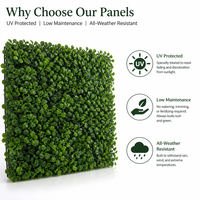 Panel Dinding Tanaman Buatan Daun Pakis Campuran 40x60cm, Alas Rumput Plastik Hijau, Dekorasi Dinding Latar Belakang Taman Toko Komersial
