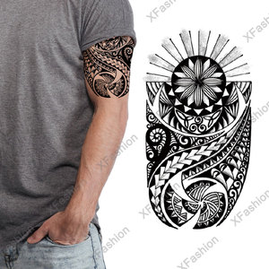 Venta al por mayor del <span class=keywords><strong>hombre</strong></span> medio <span class=keywords><strong>brazo</strong></span> Cool Tribe Tigre Lobo León flor diseño impermeable tatuajes temporales tigre para la decoración del cuerpo - Product Image 1