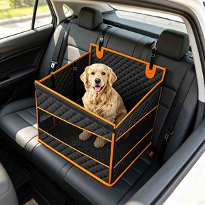Asiento de coche para perros, protector de asiento grande para mascotas, extensor de asiento trasero para mascotas, almohadilla de asiento de coche para cachorros con base rígida, asientos elevadores para perros en el coche - Product Image 2