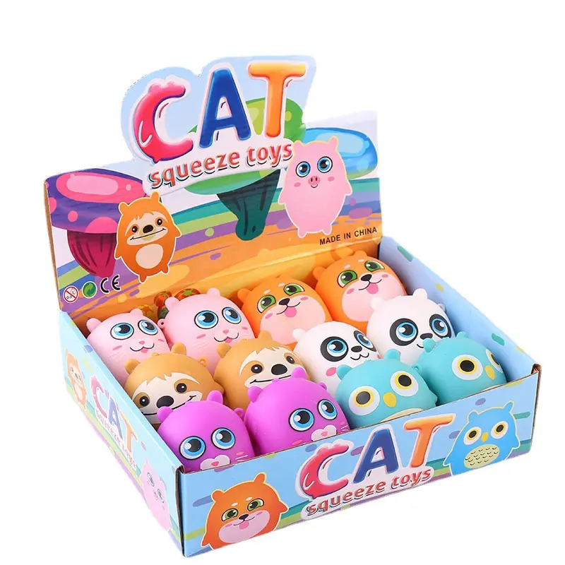 Creative Stress Relief Mini Cute TPR Soft Mochi Squeeze Animals Squishies Fidget Toys for Kids