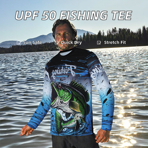 Chemise de pêche à manches longues pour homme, respirante, sublimée, séchage rapide, 100 % polyester, vêtements de sport, maillots de pêche et de chasse. - Product Image 2