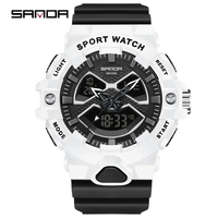 Jam Tangan Pria SANDA 3150 Mewah Sport Merk Ternama Tahan Air 5BAR Digital Quartz Bercahaya Relogio Masculino