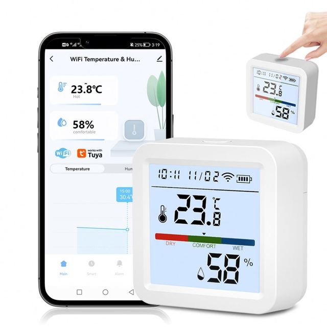 TH05 WiFi Temperature Humidity Monitor Temperature Humidity Sensor with TUYA APP Control WiFi Thermometer