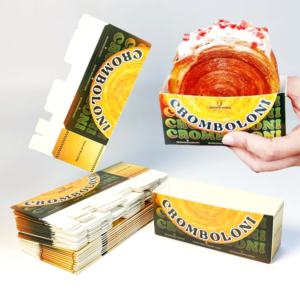 Scatola pieghevole gialla personalizzata sicura per alimenti stampa resistente OEM design scatola regalo per biscotti caffè prem - Product Image 1