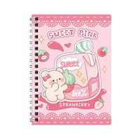 Cuaderno de diario kawaii de dibujos animados en espiral A5 estudiante escolar barato para niñas