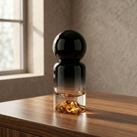 Flacon de parfum cylindrique en verre de haute qualité avec fond volcanique dégradé, bouchon sphérique unique, 30ml 50ml 100ml