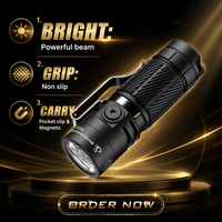 Lampe torche compacte SUPERFIRE IP67 étanche 1000 lumens en alliage d'aluminium, LED, magnétique, rechargeable Type-C, EDC Reach