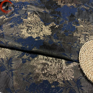 Африканская кружевная пряжа с цветочным узором окрашенная металлическая ткань из парчи жаккардовая ткань для платьев - Product Image 4