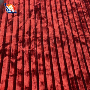 Tessuto in Velluto a Righe di Alta Qualità, 92% Poliestere 8% Spandex, Finitura Lucida per Abiti da Spettacolo e Divani - Product Image 1