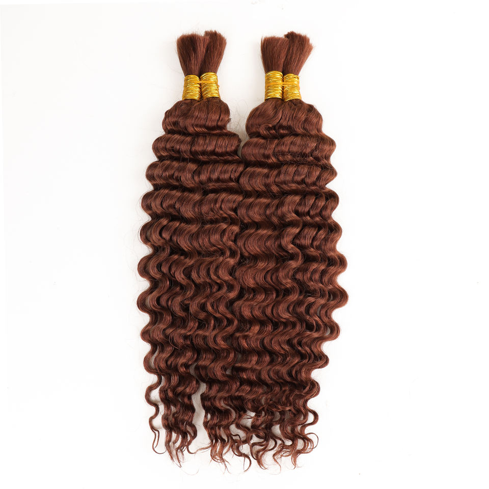 Hot Selling Human Hair Extensions 100% Natural Hair for Wholesale Deep Wave Human Hair Bulk for Braiding