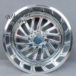 Jantes forgées sur mesure 24x14 26x16 Super Deep Dish pour camion, finition miroir, design maillé, en alliage T6061-T6, pour F250 Silverado <span class=keywords><strong>RAM</strong></span> - Product Image 1