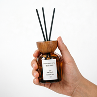 Bouteilles diffuseurs de parfum écologiques 150 ml, personnalisées, en verre, avec couvercle en liège imprimé sérigraphie, pour la maison