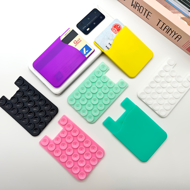 Silicone Suction Phone Grip Stand With Card Slot Mobile Phone Accessories for Iphone 16 15 14 13 Pro Max