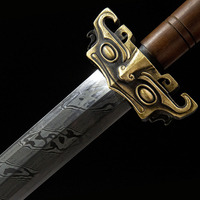 Épée de combat Chaxia de la ville de Longquan, épée pliante en acier forgé à motifs, 107 cm, accessoire de cosplay, épée de collection, cadeau haut de gamme pour festival