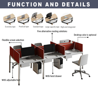 Bureau moderne Centre d'appel Poste de travail 5 pièces Diviseurs de compartiments Cloisons Ensemble de meubles pour les environnements de centre d'appel de bureau