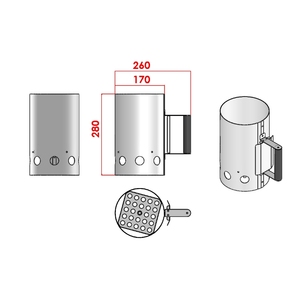 Accesorios para parrilla Arrancador de chimenea de carbón Acero inoxidable Parrilla de carbón para barbacoa simple para exteriores - Product Image 3