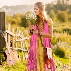 Trajes de los años 60 y 70 para mujer, <span class=keywords><strong>disfraz</strong></span> de discoteca Hippie, ropa para mujer, <span class=keywords><strong>vaquera</strong></span>, <span class=keywords><strong>disfraz</strong></span> de los años 70, Tops para mujer, <span class=keywords><strong>chaleco</strong></span> Hippie con flecos, marrón - Product Image 5