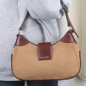 GORFIA pour femmes 2025 Solid,Color Chains Suede Axils Rivets Pu Leather Texture One Shoulder Bag Autumn Female Sac Women Handbag/ - Product Image 5
