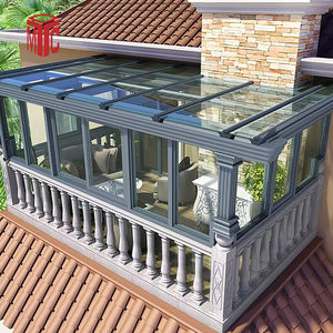 Design moderne en alliage d'aluminium Fenêtres Portes Véranda Véranda avec toit en verre isolant Maison Verre Protection contre les termites Cour - Product Image 3