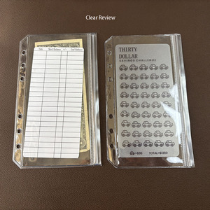 New Arrival Loose Leaf Frosted Clear PVC Double Layer <strong>Cash</strong> <strong>Envelopes</strong> Savings <strong>System</strong> 2 Pocket Page Sealing <strong>Envelope</strong> Sleeves A6