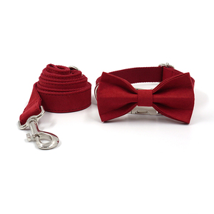 Nuevo Diseño de <span class=keywords><strong>Collar</strong></span> Ajustable de Terciopelo Rojo para Perro, Conjunto de Correa y Corbatín, Grabado Personalizado, <span class=keywords><strong>Collar</strong></span> Antipérdida para Perros de Todos los Tamaños - Product Image 2