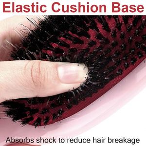 Low Minimum Order Boar Bristle Detangling Hair Brush Promotional <b>Gift</b> Air Cushion Massage Comb for Online Boutiques Box - Product Image 4