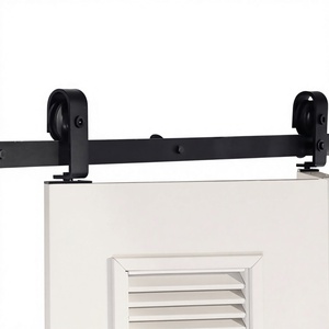 Kit de quincaillerie pour porte de grange coulissante pliante à montage supérieur WEKIS 3FT en acier au carbone, design industriel, garantie de plus de 5 ans pour l'habitation - Product Image 4
