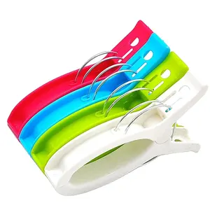 4 Uds. Clips de secado de plástico antideslizantes multifuncionales Clips de plástico grandes Clips de tela para medias bufanda calcetines ropa