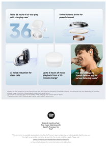 Audífonos Originales Redmi Buds 6 Play, Conexión Rápida, Batería de Larga Duración, Carga Rápida, Reducción de Ruido IA para Llamadas Claras - Product Image 2