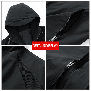 Chaqueta Cortavientos Informal <span class=keywords><strong>de</strong></span> Alta Calidad con Logotipo Frontal ODM para Hombre, Resistente al Viento y a las Arrugas, con Capucha - Product Image 5