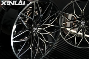 ล้อฟอร์จ XINLAI สีดำเงาแบบตาข่ายเว้าลึก ขนาด 19-22 นิ้ว 5x114.3 5x120 20 มม. ET 4 ชิ้น ใหม่ สำหรับรถสมรรถนะสูง - Product Image 3