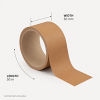 Ruban adhésif d'emballage en papier kraft brun en gros, 2 pouces x 55 yards, 7 mil, haute résistance, auto-adhésif pour scellage de cartons